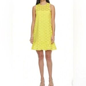 Ryegrass  Embroidered Yellow Sleeveless Dress
